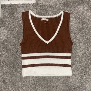 super cute brown and white tank !